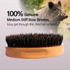 PERFEHAIR Boar Bristle Beard Brush for Men, Firm Bristles Wood Hair Comb for Mustache, Thin, Short Hair - Military Style view 2