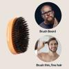 PERFEHAIR Boar Bristle Beard Brush for Men, Firm Bristles Wood Hair Comb for Mustache, Thin, Short Hair - Military Style view 4
