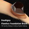 Foundation Makeup Brush Flat Top Kabuki Hexagon Face Blush Liquid Powder Foundation Brush for Blending Liquid, Cream or Flawless Powder Cosmetics with Bonus Protective Case (Champagne) view 3