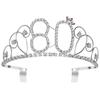 1pc Queen Crown Birthday Tiara 80th Birthday Tiara Headband 80th Birthday Decorations Diamond Tiara Crystal Tiara view 1