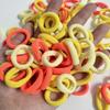 100Pcs Seamless Cotton Hair Ties for Toddler Girls Elastics Hair Ties No Damage Diameter 1 inch Ponytail Holders Baby Thin Hair Orange view 2