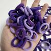 100Pcs Seamless Cotton Hair Ties for Toddler Girls Elastics Hair Ties No Damage Diameter 1 inch Ponytail Holders Baby Thin Hair Purple view 2