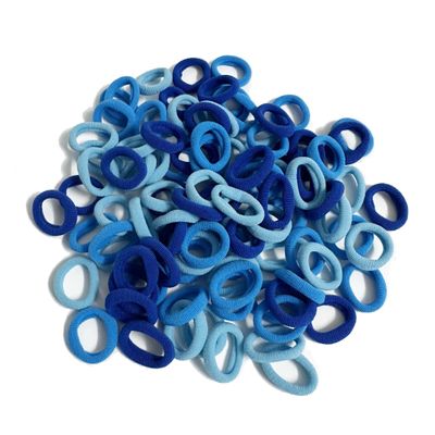 100Pcs Seamless Cotton Hair Ties for Toddler Girls Elastics Hair Ties No Damage Diameter 1 inch Ponytail Holders Baby Thin Hair Blue