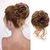 KETHBE Messy Bun Hair Piece Tousled Updo Hair Buns Extension Elastic Hair Band Hair Pieces Curly Hair Bun Scrunchie For Women (Dark Brown Mix Golden Brown) view 1
