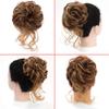 KETHBE Messy Bun Hair Piece Tousled Updo Hair Buns Extension Elastic Hair Band Hair Pieces Curly Hair Bun Scrunchie For Women (Dark Brown Mix Golden Brown) view 2