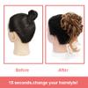 KETHBE Messy Bun Hair Piece Tousled Updo Hair Buns Extension Elastic Hair Band Hair Pieces Curly Hair Bun Scrunchie For Women (Dark Brown Mix Golden Brown) view 4