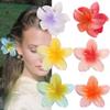 6 Pack Hawaiian Flower Hair Clips,3 Inch Cute Plumeria Clip for Hair,Strong Hold Jaw Clip Barrettes Bohemian Flowers Hair Accessories for Thick Hair,Gifts for Women Girls view 2
