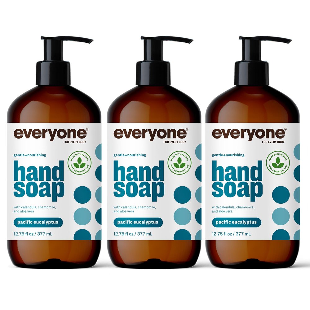 Everyone Liquid Hand Soap, 12.75 Ounce (Pack of 3), Pacific Eucalyptus, made with Essential Oils for kitchen and bathroom