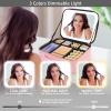 RRtide Makeup Bag with Mirror of LED Lighted, Travel Makeup Train Case Cosmetic Bag Organizer with Mirror and Lights, Make up Bag with Light up Mirror Adjustable Divider Brush Board view 3