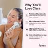 Fancii Clara Pore Cleaner Vacuum 4-in-1, Rechargeable Blackhead Remover Comedone Extractor Tool - 3 Exfoliation Tips, 5 Suction Nozzles, Hot & Cold Compress & Light Therapy (White) view 2