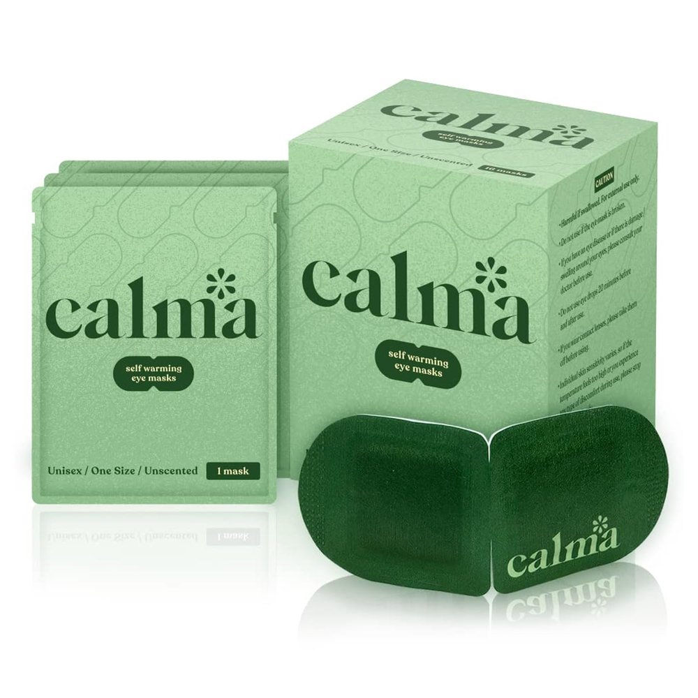 16 Pack Calma Heated Eye Mask - Hot Compress For Eye Fatigue - Helps Relief Dry Eyes, Blue Light Strain, Headaches and Dark Circles (Unscented)