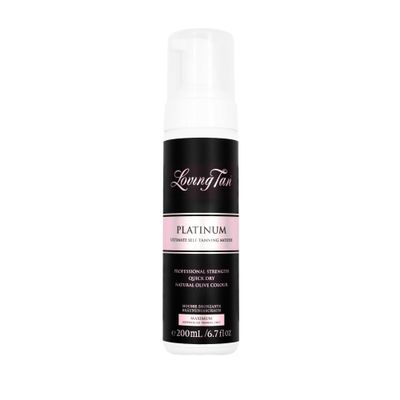 Loving Tan Platinum Self Tanning Mousse, Dark - Streak Free, Natural Looking, Professional Quality Sunless Tanner- 10+ Self Tan Applications per Bottle, Cruelty Free, Naturally Derived DHA- 6.7 Fl Oz