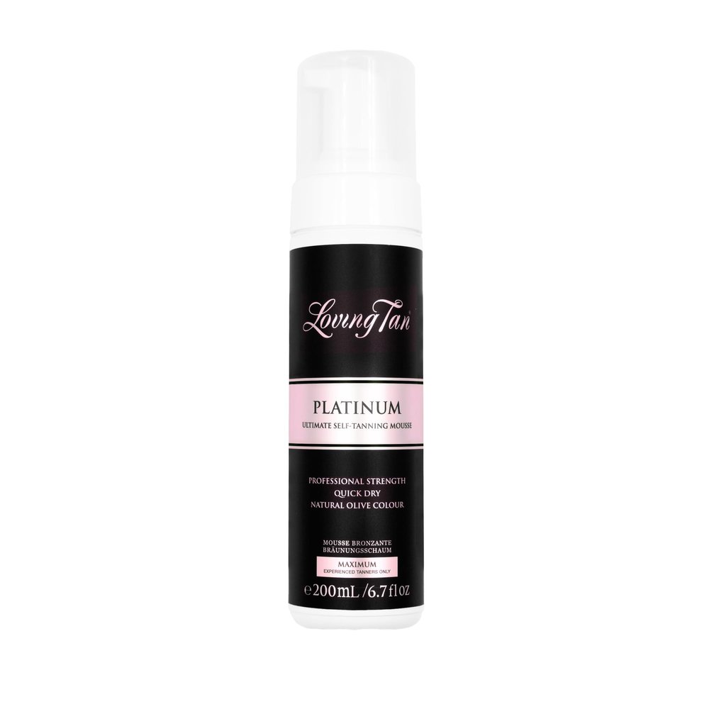 Loving Tan Platinum Self Tanning Mousse, Dark - Streak Free, Natural Looking, Professional Quality Sunless Tanner- 10+ Self Tan Applications per Bottle, Cruelty Free, Naturally Derived DHA- 6.7 Fl Oz