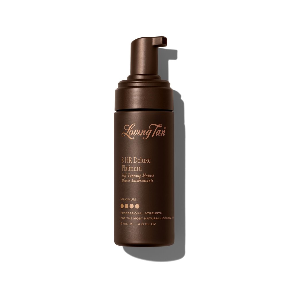 Loving Tan Platinum Self Tanning Mousse, Dark -Streak Free, Natural Looking, Professional Quality Self Tanner -5+ Self Tan Applications per Bottle, Naturally Derived DHA - 4 Fl Oz - Packaging May Vary