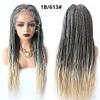 31" Box Braided Wig for Black Women 5"X12" Lace Front Hand Braids with Baby Hair Lightweight Micro Twist Braid Wigs Synthetic Hairpiece(#1B/613T Black Blonde Ombre) view 2