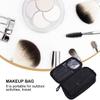 Beavorty Double Toiletry Storage Bag Zippers Versatile Travel Cosmetic Organizer for Bathroom Bedroom and Living Room Black Makeup Case for view 4