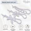 Parcelona French Twist n Clip Flower, Bow and Chain 4" Celluloid Metal Free Hair Barrette Clips Non Slip Women Hair Accessories Hair Clip for Girls, Made in France(Crystal Clear) view 3