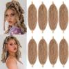 12 Inch Pre-Separated Springy Afro Twist Hair 8 Packs Spring Twist Crochet Braiding Hair For Butterfly Soft Locs Light Brown/Blonde Synthetic Marley Twist Hair For Women(8 Strands/Pack,T27613#) view 1