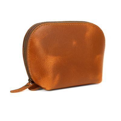 TheAntiq Leather Cosmetic Bags Make Up Bags for Women - Handmade Makeup Case Small Makeup Bags Jewelry Coin Pouch, Toiletry Bag for Men, Travel Cosmetic Pouch For Purse (Tan)