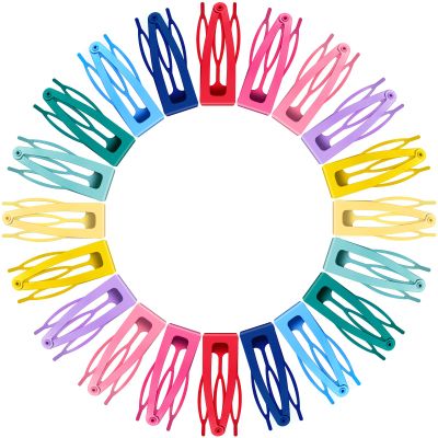 40 Pieces Snap Hair Clips Grip Hair Metal Barrettes for Women Snap Double Clip Pins Accessories for Women Making Salon(Candy Color)