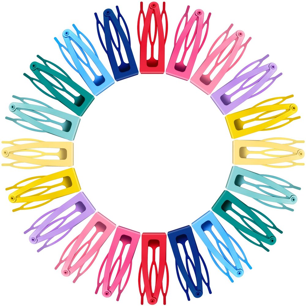 40 Pieces Snap Hair Clips Grip Hair Metal Barrettes for Women Snap Double Clip Pins Accessories for Women Making Salon(Candy Color)