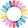 40 Pieces Snap Hair Clips Grip Hair Metal Barrettes for Women Snap Double Clip Pins Accessories for Women Making Salon(Candy Color) view 1