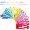 40 Pieces Snap Hair Clips Grip Hair Metal Barrettes for Women Snap Double Clip Pins Accessories for Women Making Salon(Candy Color) view 2