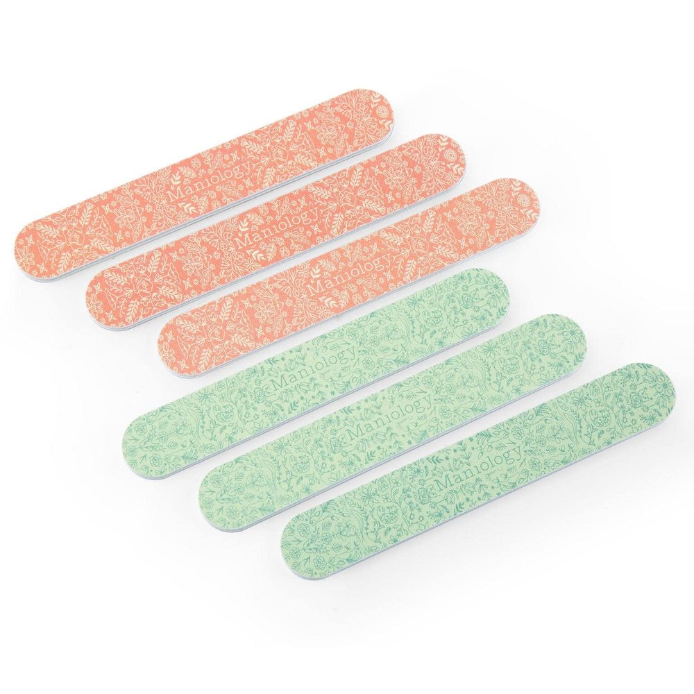 Maniology Emery Board Nail File Set, 6 Pieces Nail Care Buffer Tools