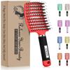 KTKUDY Detangling Brush Boar Bristles Hair Brush Make Hair Shiny & Healthier Curved and Vented Detangler Brush for Women Men Kids Wet and Dry Hair (Red) view 1