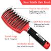 KTKUDY Detangling Brush Boar Bristles Hair Brush Make Hair Shiny & Healthier Curved and Vented Detangler Brush for Women Men Kids Wet and Dry Hair (Red) view 2