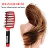 KTKUDY Detangling Brush Boar Bristles Hair Brush Make Hair Shiny & Healthier Curved and Vented Detangler Brush for Women Men Kids Wet and Dry Hair (Red) view 4