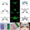 Face Gems, 6 Sheets Face Jewels Stick On, 30g Chunky Glitter, Rhinestones Noctilucent Stickers Temporary Tattoos-Eye Body Euphoria Makeup Rave Clothes Carnival Festival Outfit (3Luminous) view 1