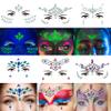 Face Gems, 6 Sheets Face Jewels Stick On, 30g Chunky Glitter, Rhinestones Noctilucent Stickers Temporary Tattoos-Eye Body Euphoria Makeup Rave Clothes Carnival Festival Outfit (3Luminous) view 2