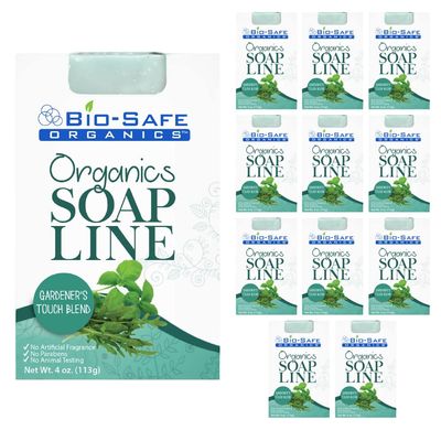 Bio-Safe Organics Organic All Natural Handmade Gardener's Touch Blend, Exfoliating Shampoo Bar, Essential Oils, All Skin Types, Men, Women, Teens & Children, Made in the USA - 4 oz - 12 Pack