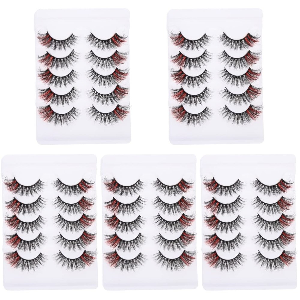 FRCOLOR 25pairs Cat Eye False Eyelashes Natural Look Lashes for Parties Cosplay Halloween and Christmas Easy to Apply Reusable Lightweight Design