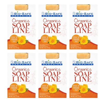 Bio-Safe Organics Organic All Natural Handmade Pride of Prairie Sage, Exfoliating Shampoo Bar, Essential Oils & Organic Ingredients, All Skin Types, Made in the USA, 4 oz - 6 Pack