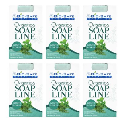 Bio-Safe Organics Organic All Natural Handmade Gardener's Touch Blend, Exfoliating Shampoo Bar, Essential Oils, All Skin Types, Men, Women, Teens & Children, Made in the USA - 4 oz - 6 Pack