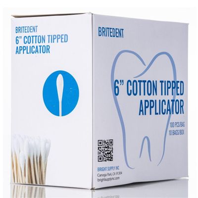 Cotton Tipped Wooden Medical Swab Applicators Non-Sterile 500 count (6")