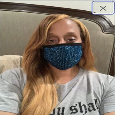 Bling Face Mask, Rhinestone Face Mask, Blue Face Mask