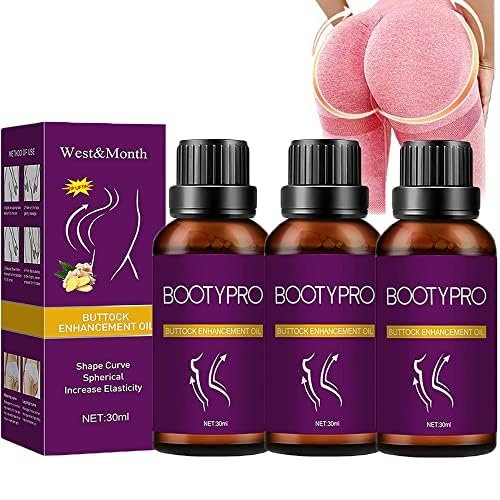 BootyPro Hip Lifting Massage Oil, Booty Lift Hip Lifting Massage Oil, Booty Pro Oil, Plump Up Booty Enhancement Oil, Hiplift Buttocks Essential Oil for Women, 1Fl Oz (3 PCS)