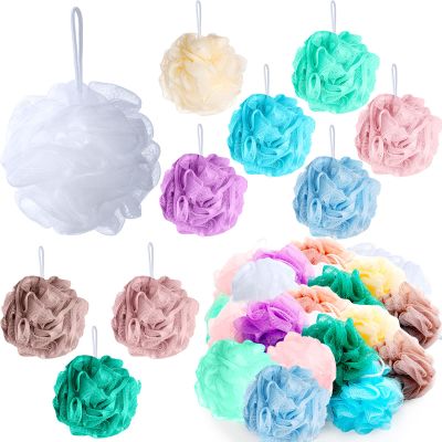 CHENGU 50 Pack Loofah Sponge Bath Sponge Shower Loofah Mesh Shower Ball Bath Pouf Wash Body Puff for Women Men, 30 g(Multicolor,Classic)