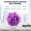 CHENGU 50 Pack Loofah Sponge Bath Sponge Shower Loofah Mesh Shower Ball Bath Pouf Wash Body Puff for Women Men, 30 g(Multicolor,Classic) view 2