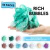 CHENGU 50 Pack Loofah Sponge Bath Sponge Shower Loofah Mesh Shower Ball Bath Pouf Wash Body Puff for Women Men, 30 g(Multicolor,Classic) view 3