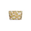 The Summer Swan | Floral Cosmetic BagLarge Aesthetic Travel Makeup and Personal Item Pouch For Purse | Skincare Bag (Mushroom Yellow) view 1