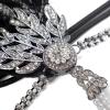 1920s Vintage Flapper Headbands Crystal Headpiece Ostrich Feather Hair Band for Women Girls Prom Party Festival Gatsby Hair Jewelry (B-Silver-black) view 4