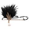 1920s Vintage Flapper Headbands Crystal Headpiece Ostrich Feather Hair Band for Women Girls Prom Party Festival Gatsby Hair Jewelry (B-Gold) view 4