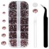 12 Grids 3792pcs Lt.Amethyst Flatback Rhinestones Set for Nail, Art, Crafts, Makeup, Tumblers Glitter Round with Tweezers and Picking Pen(SS6~SS20) view 1