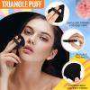 Meanplan 100 Pcs Powder Puff Face Soft Makeup Sponge Triangle Powder Puffs for Loose Velour Cosmetic Foundation Wet Dry Sponge Makeup Tools(Black, White, Pink) view 3