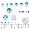 3792 Pcs Aquamarine Flatback Rhinestones Set for Nail, Art, Crafts, Makeup, Tumblers Glitter Round with Tweezers and Picking Pen(SS6~SS20) view 2