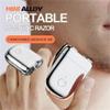 Waterproof Portable USB Men's Shaver, Electric Mini Magnetic Suction Washable Double-Headed Shaver, Beard Cutter, Waterproof and Silent, Clean Shave (Wood Grain) view 2